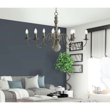 Searchlight Greythorne - Kronleuchter - 89 x 63 x 150 cm - grau