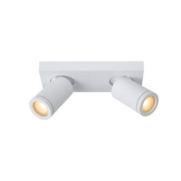 Lucide Taylor - Aufbaustrahler 2L - 24 x 10 x 12,5 cm - 2 x 5W dimmbare LED inkl - dimmen bis warm - IP44 - weiß