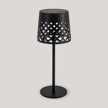 New Garden Gretita - aufladbare Tischleuchte mit Solarantrieb und Akku - Ø 10 x 30 cm - 1,5W LED inkl. - IP44 - schwarz