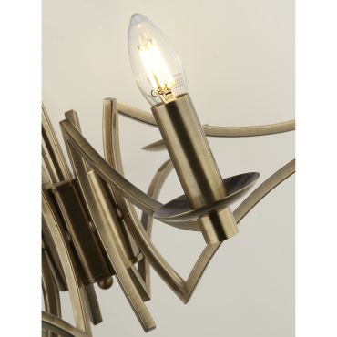Searchlight Ascot - Kronleuchter - Ø 72 x 150 cm - Messing antik