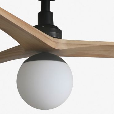 Faro Klim M - Deckenventilator mit Licht - Ø 125 cm - matt schwarz und Kiefer