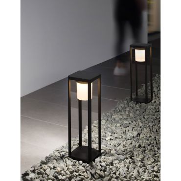 Nova Luce Loveto - tragbare Stehleuchte mit Solarsensor - 14,5 x 14,5 x 50 cm - 1,5W dimmbare LED inkl - IP65 - anthrazit