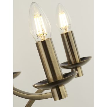 Searchlight Ascot - Kronleuchter - Ø 56 x 150 cm - Messing antik