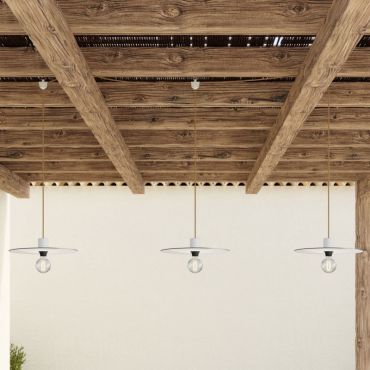Creative Cables Eiva Ellepì E-snake - tragbare Lichtgirlande - 2,7 Meter Gesamtlänge - 3 x E27-Fassungen mit Silikonkabelhalter - IP65 - weiß