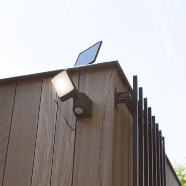 Lutec Sunshine - Außenwandleuchte mit Solarsensor - 17 x 18 x 20,5 cm - 11W LED inkl. - IP54 - dunkelgrau - kaltweiß