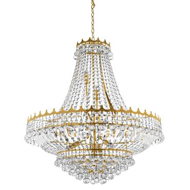 Searchlight Versailles - Kronleuchter - Ø 80 x 250 cm - gold und transparent