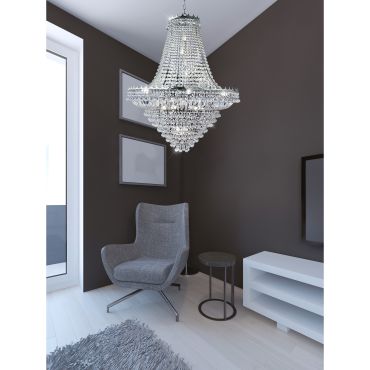 Searchlight Versailles - Kronleuchter - Ø 102 x 350 cm - Chrom und transparent