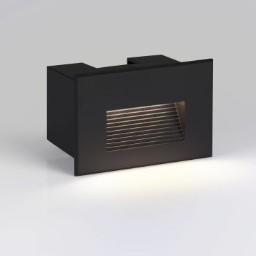 Nova Luce Polka - Wandeinbauleuchte - 12 x 8 x 7,4 cm - 4W LED inkl. - IP65 - Sand schwarz