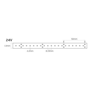 VK Lighting LED-Streifen - 1,3cm breit, 500cm lang - 24Vdc - dimmbar - 12W LED pro Meter - 120 LEDs pro Meter - IP66 - 2700K