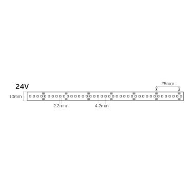 VK Lighting LED-Streifen - 1cm breit, 500cm lang - 24Vdc - dimmbar - 24W LED pro Meter - 240 LEDs pro Meter - IP20