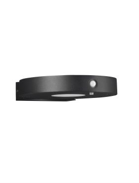Nova Luce Aigo - solarbetriebener Außenwandleuchte mit Sensor - 16 x 3,2 x 17,7 cm - 2W LED inkl. - IP65 - dunkel anthrazit