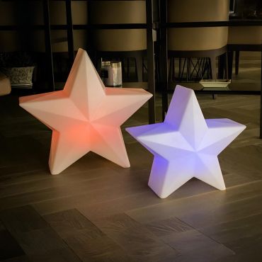 New Garden Nova 45 Christmas Star - wiederaufladbare Solar-Stehlampe mit Fernbedienung - 46 x 42,6 x 22,5 cm - 5W RGB LED inkl. - IP65 - weiß