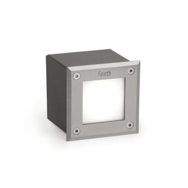 Faro Led-18 - Wandeinbauleuchte - 9,5 x 9,5 x 7 cm - 3W LED inkl. - IP67 - Edelstahl satiniert - Lichtfarbe warmweiß