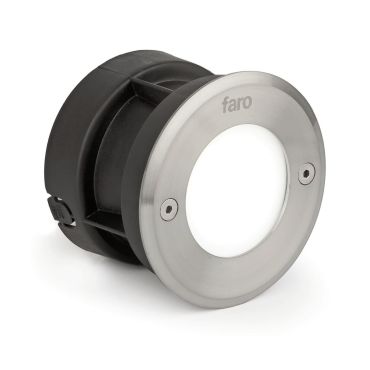 Faro Led-18 - Wandeinbauleuchte - Ø 10 x 6,5 cm - 3W LED inkl. - IP67 - Edelstahl satiniert - Lichtfarbe warmweiß